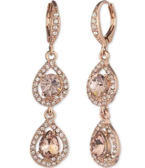 givenchy crystal double drop earrings blue|givenchy rose gold earrings.